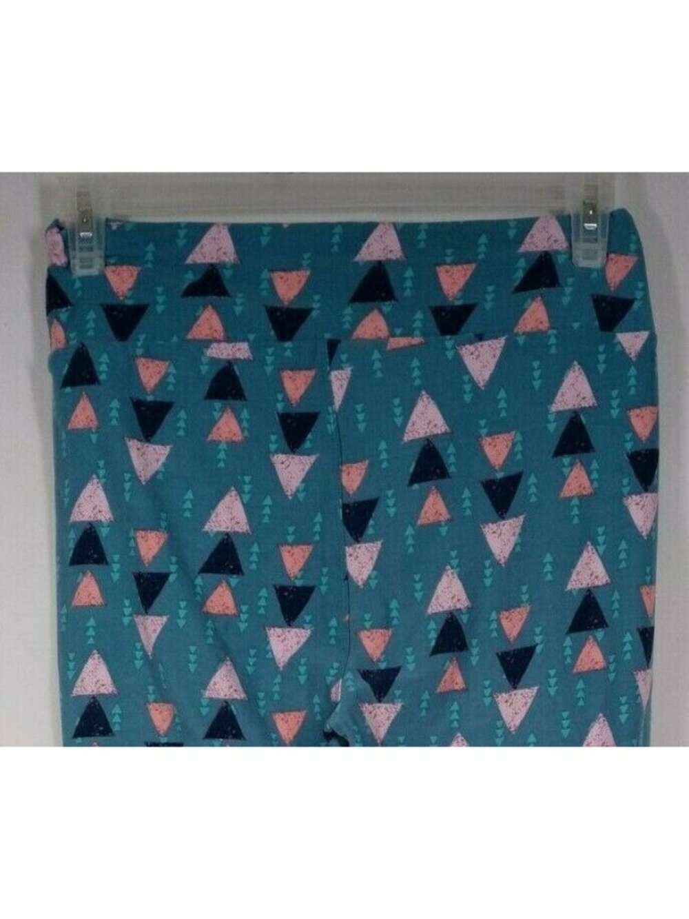 New LuLaRoe Tall & Curvy Leggings Turquoise With Pink & Black Triangle Designs